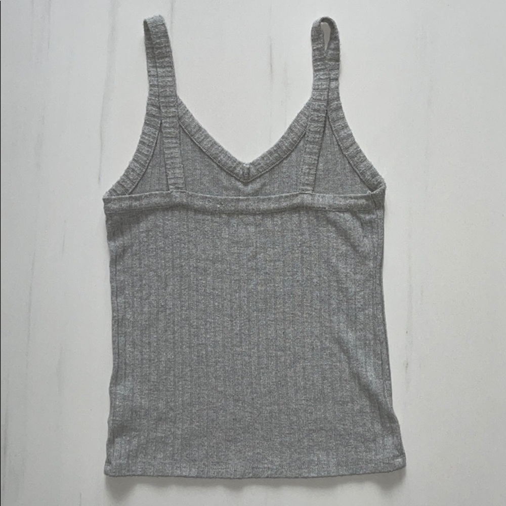 American Eagle Wide Rib V Neck Cropped Tank Top Size S - Picture 4 of 4